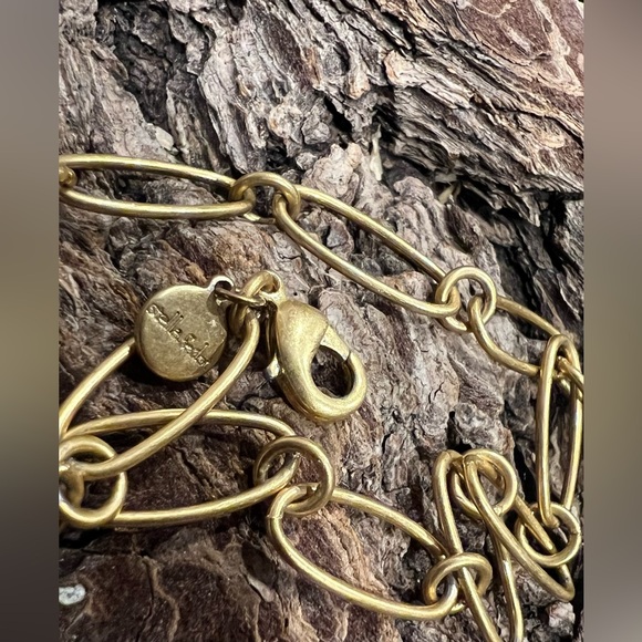 Authentic Stella & Dot Black Tassel Necklace Antique Brushed Gold Tone 32” - Picture 7 of 7